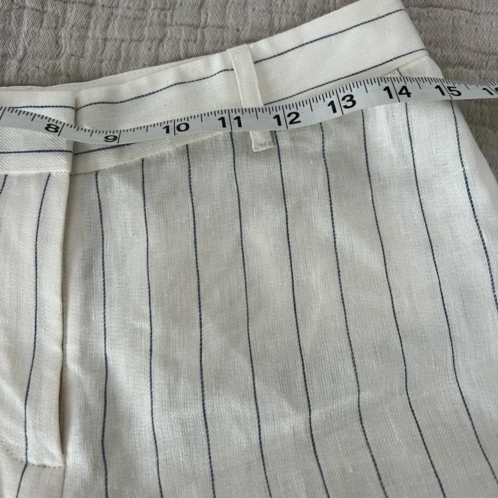 Lafayette 148 Linen White Striped Blazer and Pants Set 2069 - Picture 6 of 12